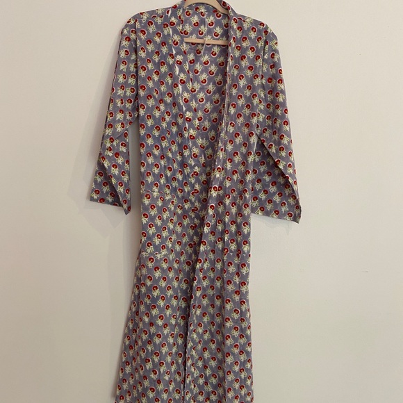 India Cotton Hand Blocked/Painted Robe - Picture 4 of 7